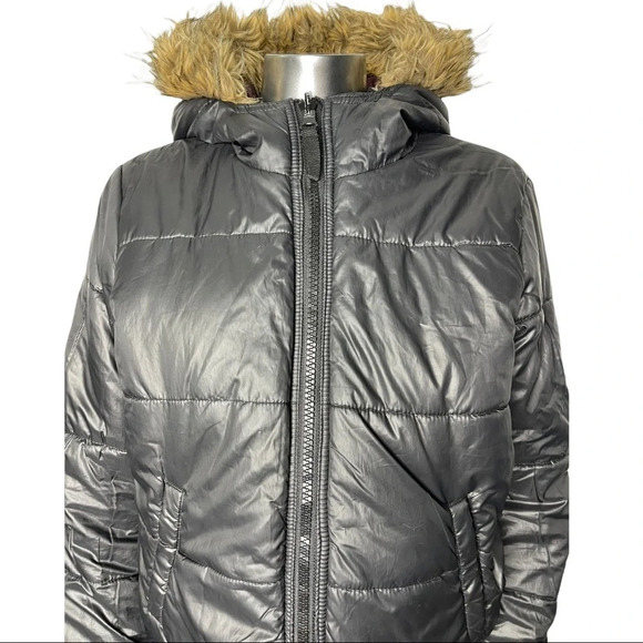 🛍️3/$40 Reversible Bomber Jacket w/ Faux Fur  Trim on Hood Winter Coat - Picture 3 of 12